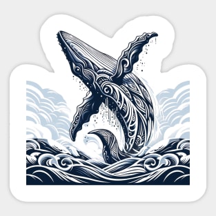 Tribal Humpback Whale Sticker